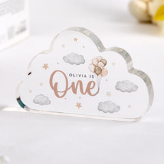 First Birthday Acrylic Plaque Cute Keepsake Gift for Baby Boy or Girl Niece Nephew Grandson Stepson Granddaughter Son Daughter Stepdaughter