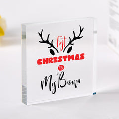 First Christmas as Mrs Acrylic Plaque Custom Last Name Decoration Festive Keepsake Gift for Wife Friend