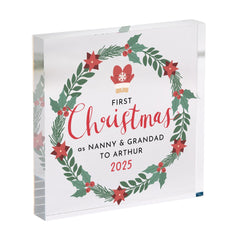 First Christmas as my Nanny & Grandad Personalised Acrylic Plaque for Grandparents