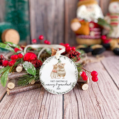 First Christmas as Nanny and Grandad Ceramic Ornament New Grandparents Tree Decoration Keepsake Gift for Grandma Grandpa