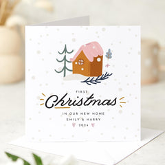 First Christmas In Our New Home Card With Couple Names Christmas At Our New Home Gift Card Xmas Gift Card Greeting Card For Family