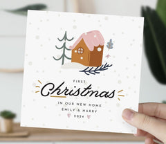 First Christmas In Our New Home Card With Couple Names Christmas At Our New Home Gift Card Xmas Gift Card Greeting Card For Family