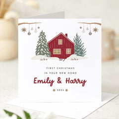 First Christmas In Your New Home Card With Couple Names 1St Xmas Gift Card Christmas At Our New Home Greeting Card Newlywed Gift Card