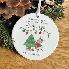 First Christmas Ornament for New Mum Dad Grandma Grandad Uncle Auntie To My Wonderful Personalised Xmas Tree Gift Cute Ceramic Keepsake