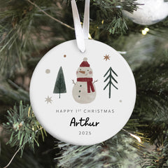 First Christmas Ornament Personalised Xmas Ceramic Tree Decoration Keepsake Gift for Baby Daughter Son Grandchild Niece Nephew