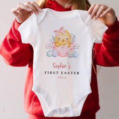 First Easter Chick T-Shirt – Personalised Baby & Toddler Easter Outfit for Boys or Girls