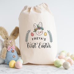 First Easter Sack - Gift for Son, Daughter, Grandchild, Niece or Nephew – Custom Name Bunny Bag