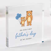 First Father's Day Acrylic Plaque Daddy Bear Keepsake Cute Baby & Daddy Gift for New Dads Father's Day Desk Decoration Dada Bear Present