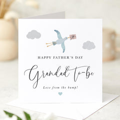 First Father's Day Card for Grandad to Be Cute Stork Design Keepsake from the Bump Pregnancy Announcement Card Grandpa to - be