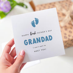 First Father’s Day Card for Grandad to Be From the Bump Baby Feet Design Keepsake from Bump I Can't Waiting to Meet You