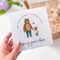 First Father's Day Card for Grandpa Cute Papa Bear Design Keepsake Card from Grandchild for New Grandad Papa Grandpa