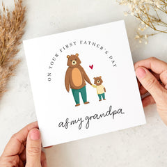 First Father's Day Card for Grandpa Cute Papa Bear Design Keepsake Card from Grandchild for New Grandad Papa Grandpa