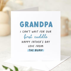 First Father’s Day Card for Grandpa to Be From the Bump Personalised Name Baby Feet Happy 1st Fathers Day Keepsake Waiting to Meet You