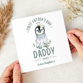 First Father’s Day Card from Baby Girl to Daddy Cute Penguin Design Personalised Keepsake Gift 2025 Daughter 1st Fathers Day as my daddy