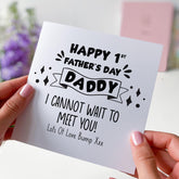 First Father’s Day Card from the Bump Cute Daddy to Be Gift Funny New Dad Card I Cannot Wait to Meet You Pregnancy Reveal Idea