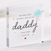 First Father's Day Gift for New Dad Acrylic Plaque Personalised Daddy Keepsake Baby Name Gift for New Daddy 1st Fathers Day Present