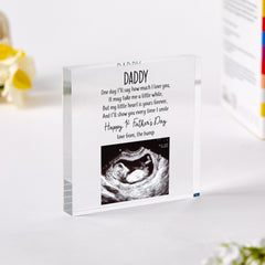 First Father's Day Gift from the Bump Personalised Daddy Acrylic Keepsake with Scan Photo New Dad Sentimental Present for daddy father dad