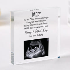 First Father's Day Gift from the Bump Personalised Daddy Acrylic Keepsake with Scan Photo New Dad Sentimental Present for daddy father dad