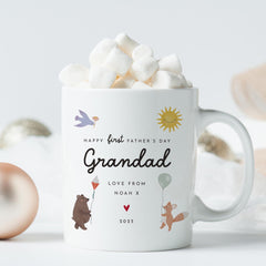 First Father's Day Mug for Daddy or Grandad Personalised Cute Design Gift from Baby 2025 Keepsake Coffee Cup for New Dad or Grandpa