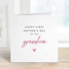 First Mother's Day as My Grandma Card Thoughtful Gift for New Grandmother Heartfelt Keepsake Card for Special Grandma