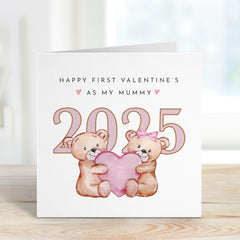First Valentine's Day Card for Mummy 2025 Cute Teddy Bear Design Heartwarming Card from Baby Thoughtful Gift for New Mum's 1st Valentine