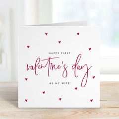 First Valentine's Day Card for Wife Happy Valentine's Day as my Wife Romantic Elegant Love Card Minimalist Keepsake Card Her Newlywed Gift