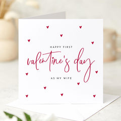 First Valentine's Day Card for Wife Happy Valentine's Day as my Wife Romantic Elegant Love Card Minimalist Keepsake Card Her Newlywed Gift