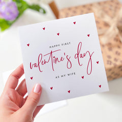 First Valentine's Day Card for Wife Happy Valentine's Day as my Wife Romantic Elegant Love Card Minimalist Keepsake Card Her Newlywed Gift