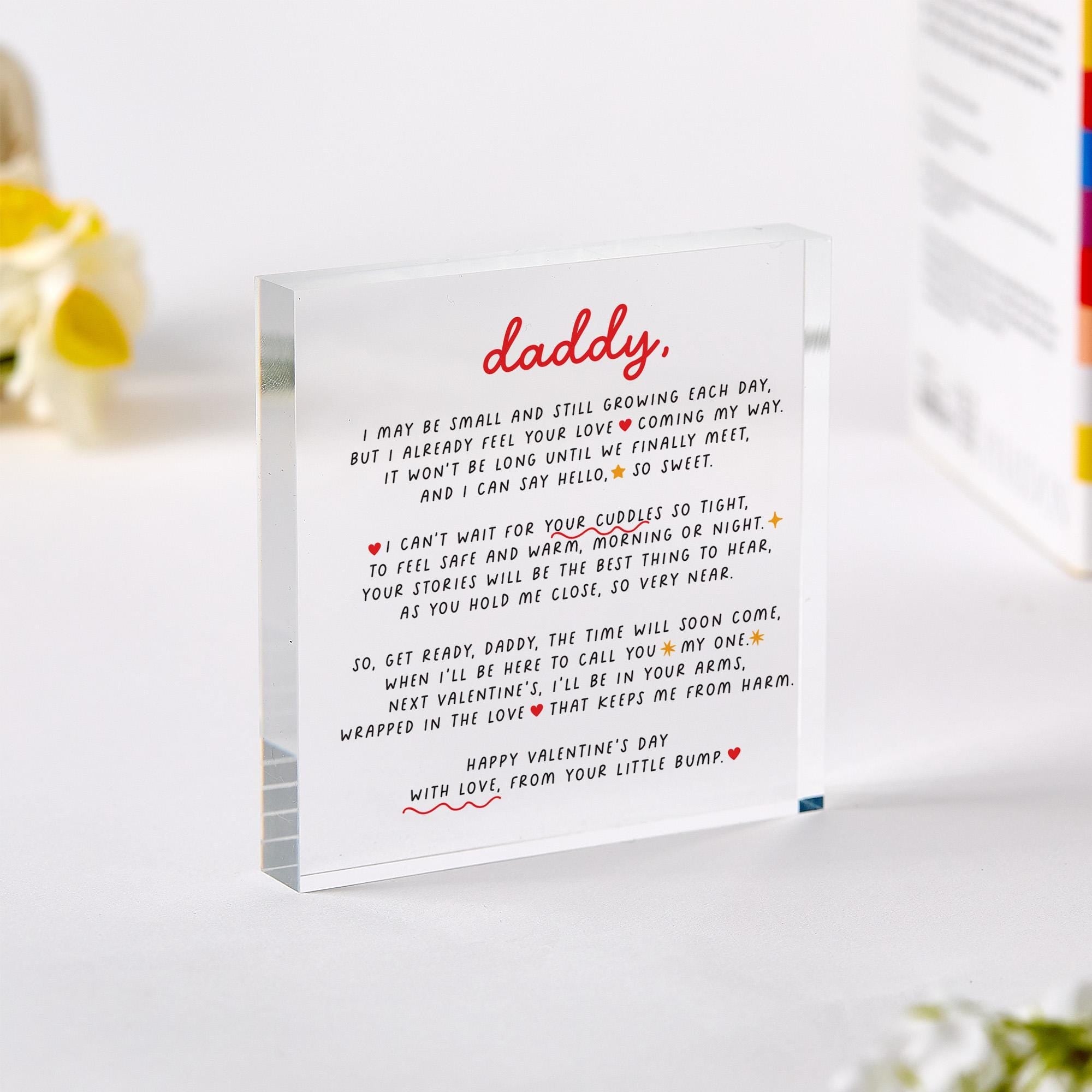 First Valentine’s Day New Daddy Acrylic Plaque from Baby Bump