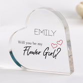 Flower Girl Proposal Acrylic Plaque Gift ANY ROLE Will You Be My Keepsake Maid of Honour Bridesmaid Wedding Proposal Gift