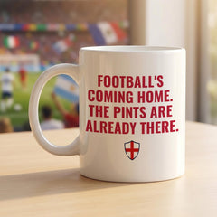 Football's Coming Home Mug – Funny England Football Fan Gift, Three Lions Supporter Coffee Cup