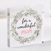 For a Wonderful Mum Acrylic Plaque Christmas Mother's Day or Birthday Gift for New Mummy Mama