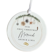 For Newlyweds Ornament First Christmas Personalised Ornament with Names for Newlyweds 1st Xmas Keepsake for Couples Celebrating Wife husband