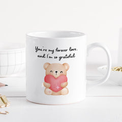 Forever Love Teddy Bear Mug – Romantic Anniversary or Valentine Gift