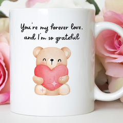 Forever Love Teddy Bear Mug – Romantic Anniversary or Valentine Gift