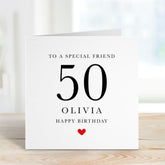 Friend Birthday Card with Name Personalised Milestone Birthday Card Age and Name Card for Him or Her 18th 20th 30th 40th 50th 60th