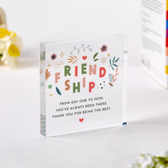 Friendship Gift for Her Acrylic Plaque Colourful Friend's Birthday Thank You Keepsake for Best Friend Soul Sister Bestie