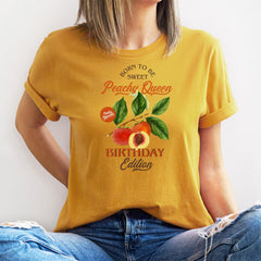 Fun Birthday T-Shirt for Her Peachy Queen Vintage Fruit Design Gift 18th 21st 30th 40th 50th 60th Outfit