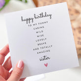 Funny Birthday Card for Sister Big Sis Little Sis Birthday Gift Card
