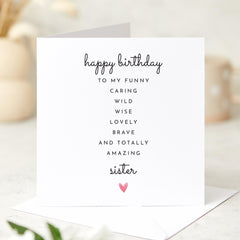 Funny Birthday Card for Sister Big Sis Little Sis Birthday Gift Card