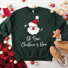 Funny Christmas Jumper - Gift for Her - Oh Deer Xmas Sweatshirt Winter Holiday Outfit