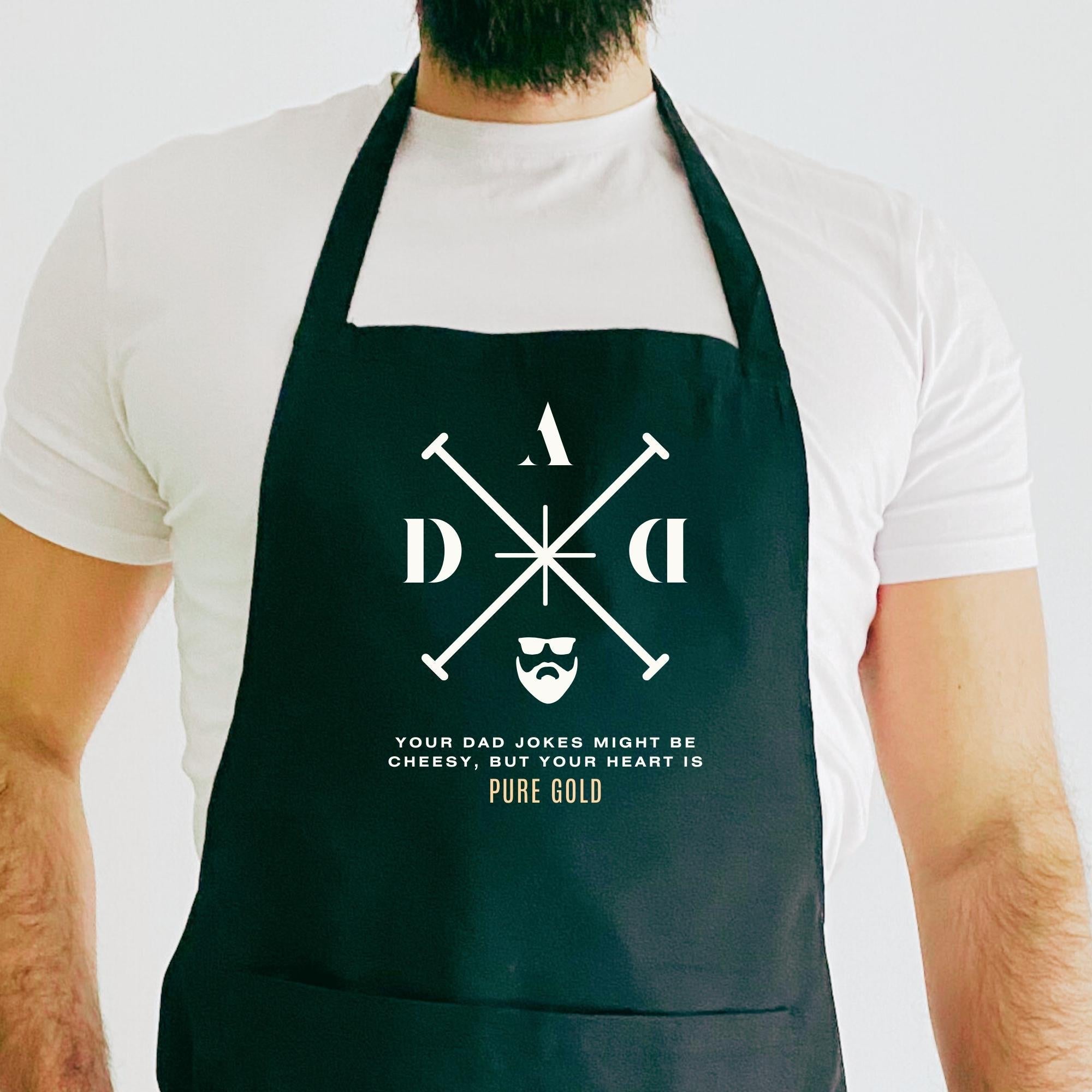 Funny Dad Apron Father's Day Gift for Daddy BBQ Apron for First Father’s Day Keepsake Cheesy Dad Joke Cooking Gift Barbecue Lover Dada Gift
