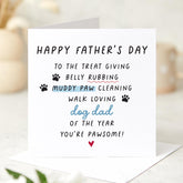 Funny Dog Dad Father's Day Card for Dog Owner Pawsome Card from the Dog Treat Giving Muddy Paw Cleaning Pet Owner Card Perfect for Dog Lover