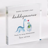 Funny Gift for Dad Daddysaurus Acrylic Plaque Personalised Father's Day Gift from Kids Roarsome Keepsake Dino - Loving Dads First Fathers Day