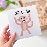 Funny Monkey Card With "Ooâ Ahâ Ah" Text Cheeky Monkey Happy Birthday Card For Kids Adults For Her Him Friends Greeting Card