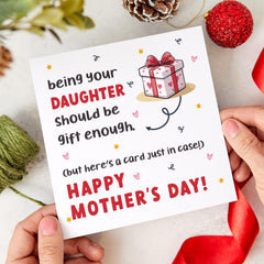 Funny Mothers Day Card from Daughter Personalised Mum Card Cute Gift for Mum Mothers Day Present for Her Humour Mothers Day Keepsake