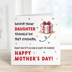 Funny Mothers Day Card from Daughter Personalised Mum Card Cute Gift for Mum Mothers Day Present for Her Humour Mothers Day Keepsake