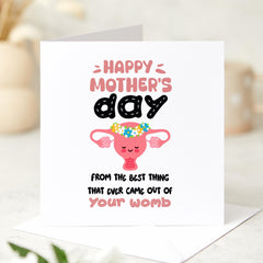 Funny Mother's Day card from the best thing that ever came out your womb Gift card for him Funny present Mummy Mama Mom greeting cards