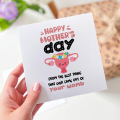 Funny Mother's Day card from the best thing that ever came out your womb Gift card for him Funny present Mummy Mama Mom greeting cards