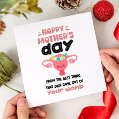 Funny Mother's Day card from the best thing that ever came out your womb Gift card for him Funny present Mummy Mama Mom greeting cards